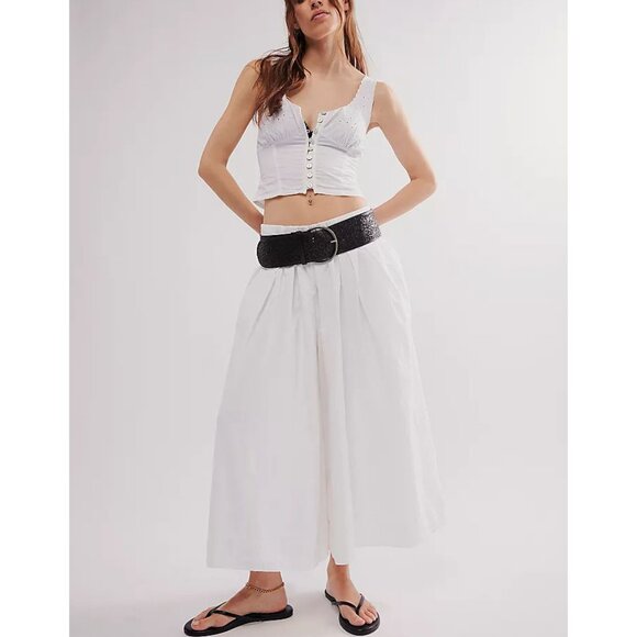 NWT FREE PEOPLE SOLD OUT Into You Eyelet Pant Set / White SZ: M - Picture 2 of 10